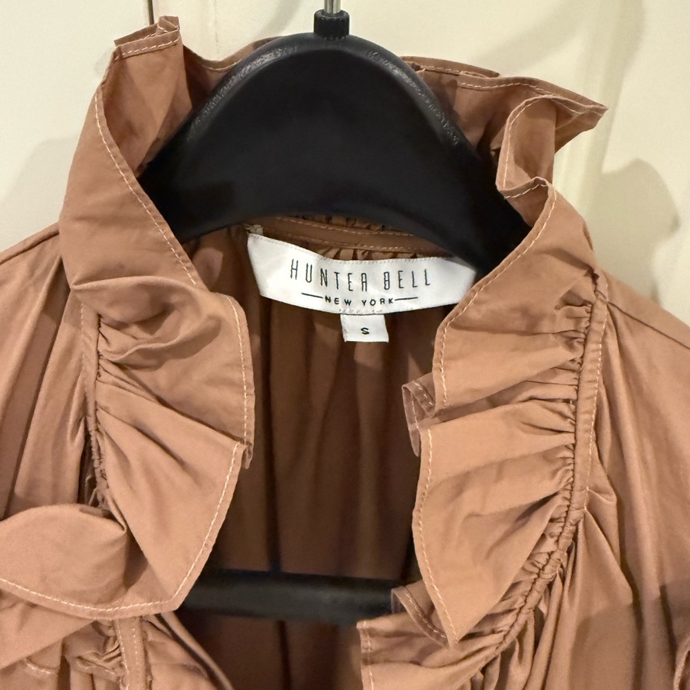 Hunter Bell New York Merritt Ruffle Tiered Cotton Dress Camel Brown - Picture 3 of 4